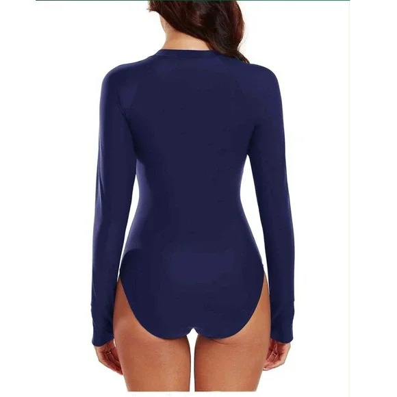 NWT Relleciga One Piece Long Sleeve Rash Guard UV Protection Swimsuit Large - Picture 6 of 6